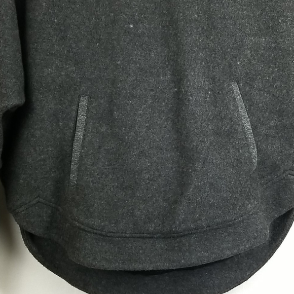 Alo Yoga Charcoal Gray Sherpa Hoodie Curved Hem Sweatshirt Size Medium - Picture 7 of 13